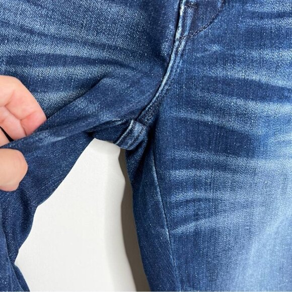 AYR Womens Size 25 High Rise Ankle Slit Jean Stretch Skinny Whiskered Denim Blue - Picture 5 of 12